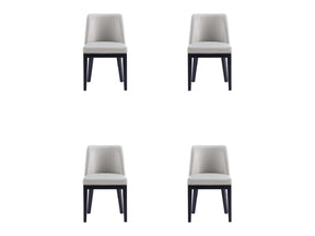 Gansevoort Faux Leather Dining Chair in Light Grey (set of 4) - Ornate Home