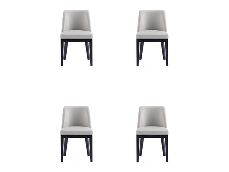 Gansevoort Faux Leather Dining Chair in Light Grey (set of 4) - Ornate Home