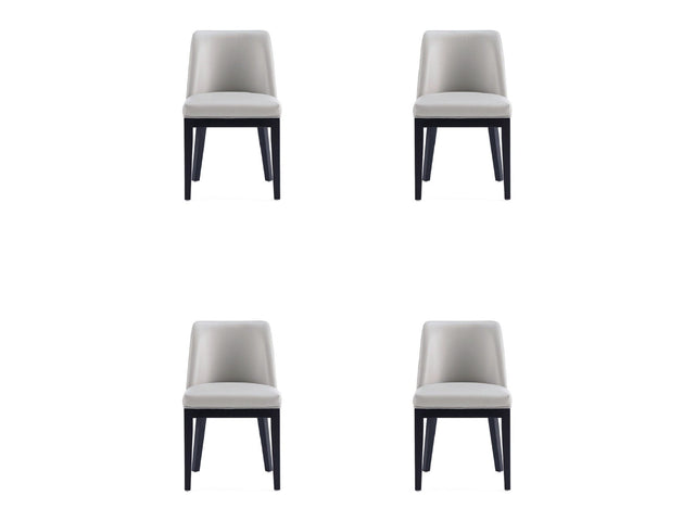 Gansevoort Faux Leather Dining Chair in Light Grey (set of 4) - Ornate Home