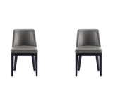 Gansevoort Faux Leather Dining Chair in Pebble Grey (set of 2) - Ornate Home