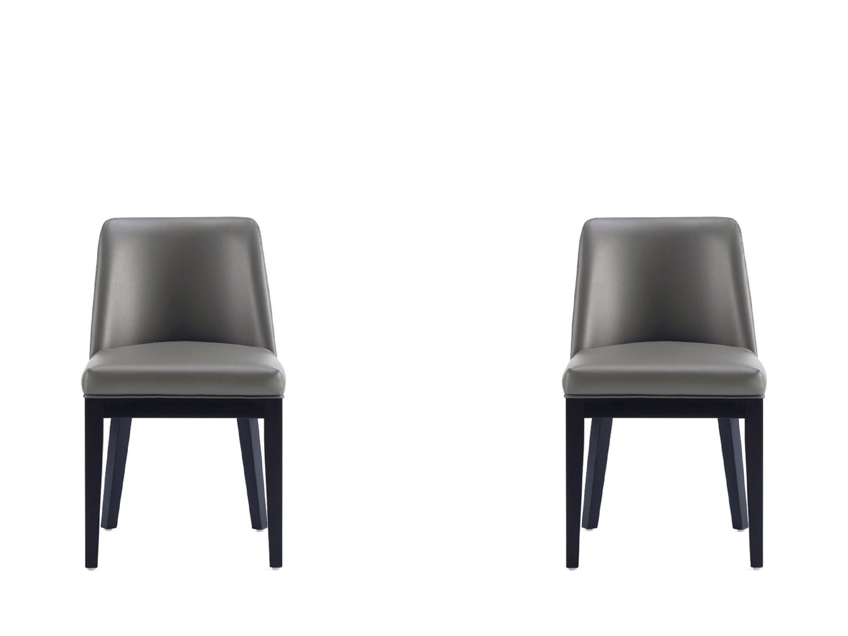 Gansevoort Faux Leather Dining Chair in Pebble Grey (set of 2) - Ornate Home