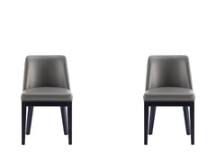 Gansevoort Faux Leather Dining Chair in Pebble Grey (set of 2) - Ornate Home