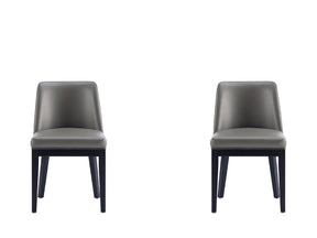 Gansevoort Faux Leather Dining Chair in Pebble Grey (set of 2) - Ornate Home
