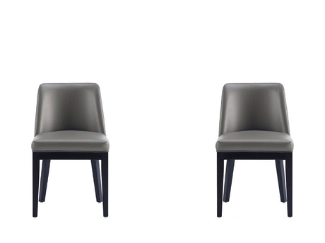 Gansevoort Faux Leather Dining Chair in Pebble Grey (set of 2) - Ornate Home