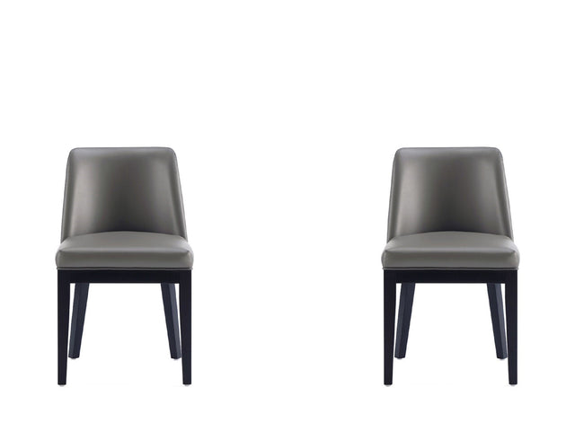 Gansevoort Faux Leather Dining Chair in Pebble Grey (set of 2) - Ornate Home