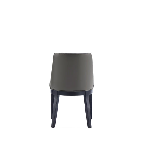 Gansevoort Faux Leather Dining Chair in Pebble Grey (set of 2) - Ornate Home