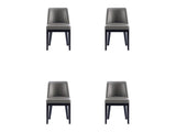 Gansevoort Faux Leather Dining Chair in Pebble Grey (set of 4) - Ornate Home