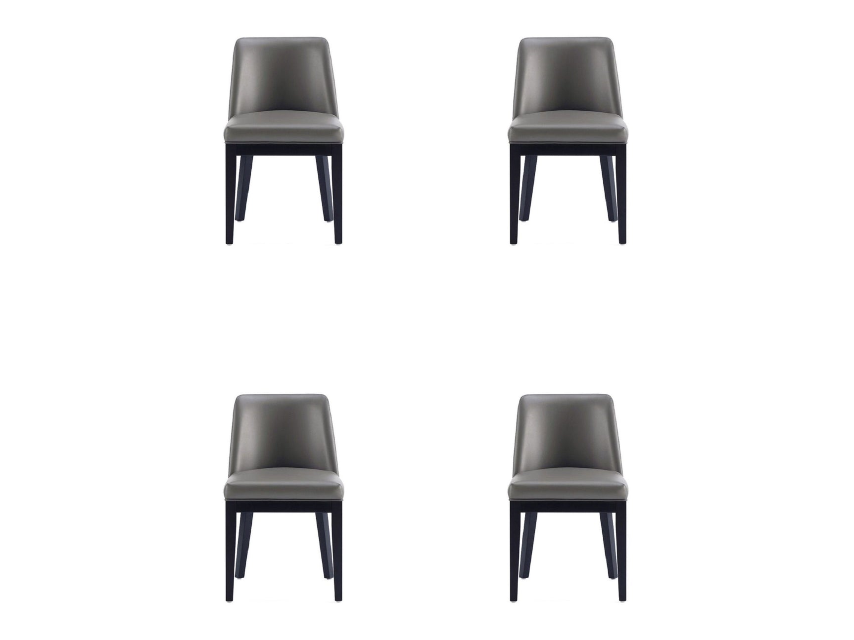 Gansevoort Faux Leather Dining Chair in Pebble Grey (set of 4) - Ornate Home