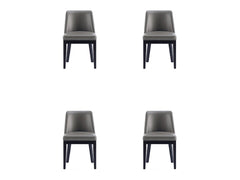 Gansevoort Faux Leather Dining Chair in Pebble Grey (set of 4) - Ornate Home