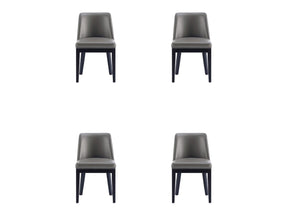 Gansevoort Faux Leather Dining Chair in Pebble Grey (set of 4) - Ornate Home