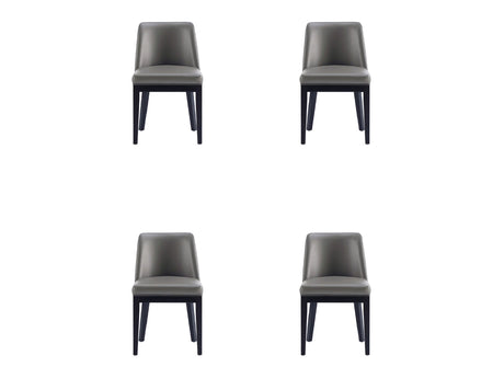 Gansevoort Faux Leather Dining Chair in Pebble Grey (set of 4) - Ornate Home