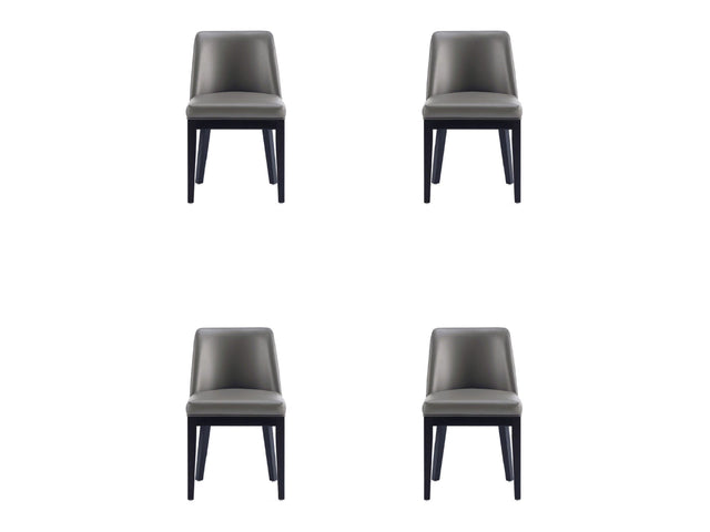Gansevoort Faux Leather Dining Chair in Pebble Grey (set of 4) - Ornate Home