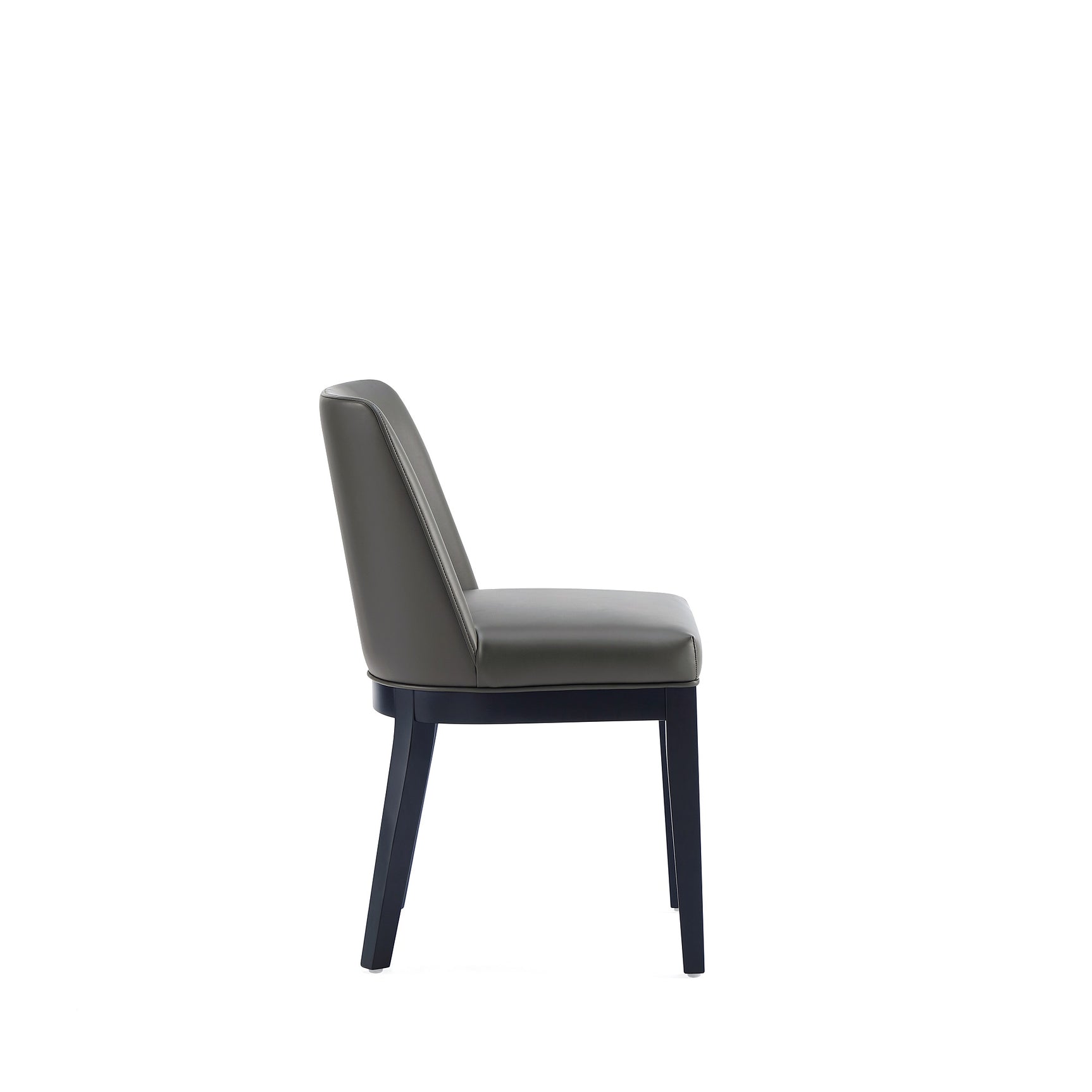 Gansevoort Faux Leather Dining Chair in Pebble Grey (set of 4) - Ornate Home