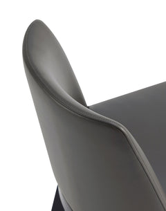 Gansevoort Faux Leather Dining Chair in Pebble Grey (set of 4) - Ornate Home