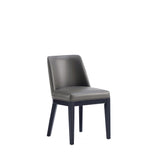 Gansevoort Faux Leather Dining Chair in Pebble Grey (set of 4) - Ornate Home