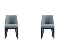 Gansevoort Faux Leather Dining Chair in Pewter (set of 2) - Ornate Home