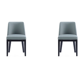 Gansevoort Faux Leather Dining Chair in Pewter (set of 2) - Ornate Home