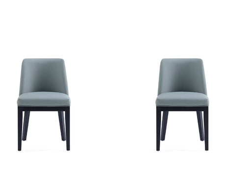 Gansevoort Faux Leather Dining Chair in Pewter (set of 2) - Ornate Home