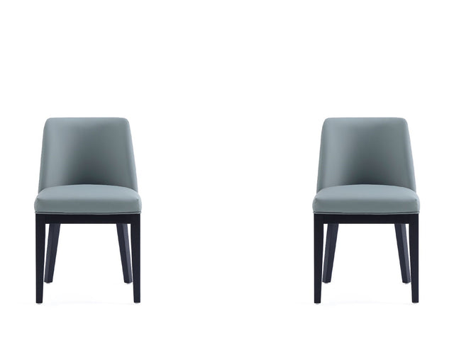 Gansevoort Faux Leather Dining Chair in Pewter (set of 2) - Ornate Home