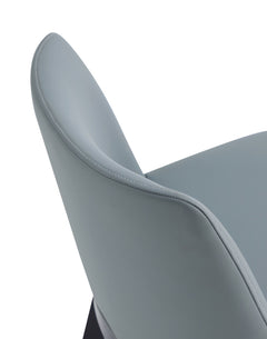 Gansevoort Faux Leather Dining Chair in Pewter (set of 2) - Ornate Home