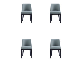 Gansevoort Faux Leather Dining Chair in Pewter (set of 4) - Ornate Home
