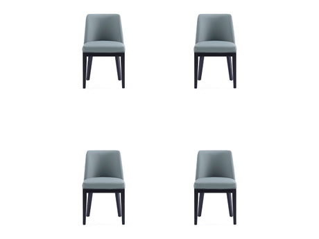 Gansevoort Faux Leather Dining Chair in Pewter (set of 4) - Ornate Home