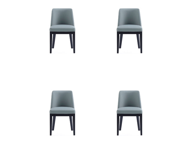 Gansevoort Faux Leather Dining Chair in Pewter (set of 4) - Ornate Home