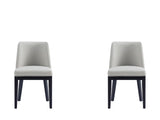 Gansevoort Faux Leather Dining Chair in Stone Grey (set of 2) - Ornate Home