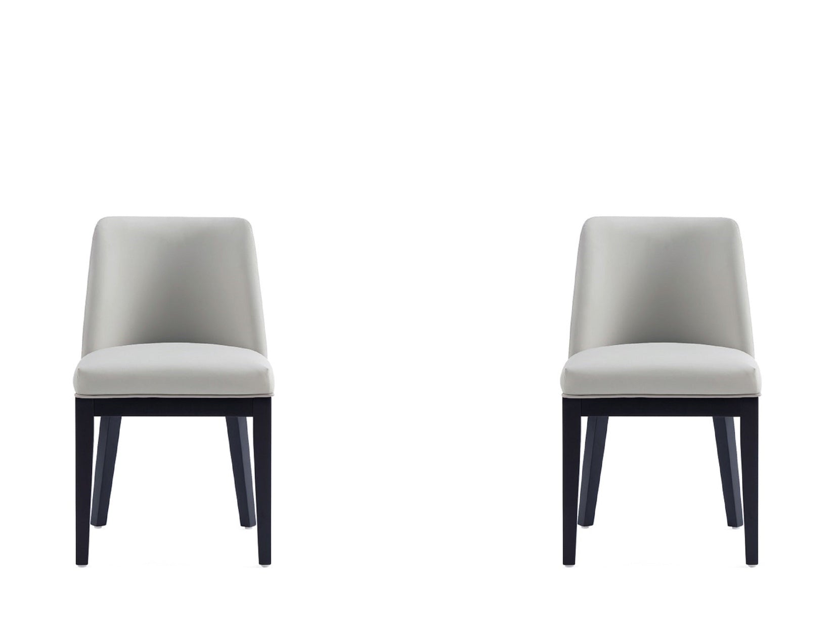 Gansevoort Faux Leather Dining Chair in Stone Grey (set of 2) - Ornate Home