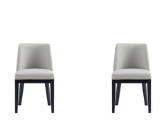 Gansevoort Faux Leather Dining Chair in Stone Grey (set of 2) - Ornate Home