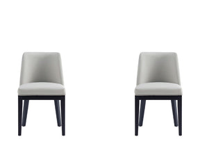 Gansevoort Faux Leather Dining Chair in Stone Grey (set of 2) - Ornate Home