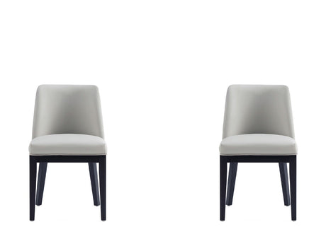 Gansevoort Faux Leather Dining Chair in Stone Grey (set of 2) - Ornate Home