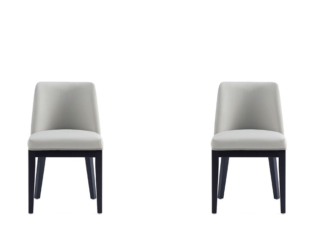 Gansevoort Faux Leather Dining Chair in Stone Grey (set of 2) - Ornate Home
