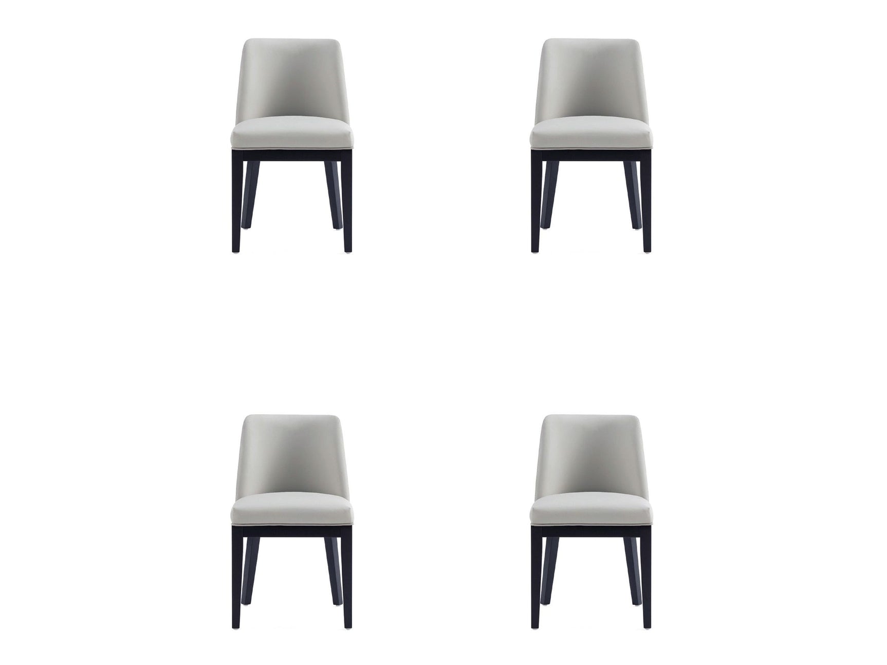 Gansevoort Faux Leather Dining Chair in Stone Grey (set of 4) - Ornate Home