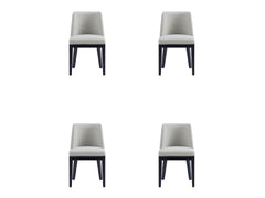 Gansevoort Faux Leather Dining Chair in Stone Grey (set of 4) - Ornate Home
