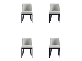 Gansevoort Faux Leather Dining Chair in Stone Grey (set of 4) - Ornate Home