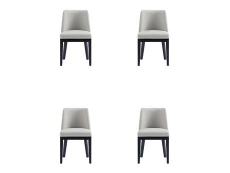 Gansevoort Faux Leather Dining Chair in Stone Grey (set of 4) - Ornate Home