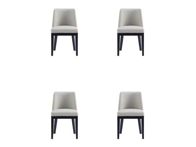 Gansevoort Faux Leather Dining Chair in Stone Grey (set of 4) - Ornate Home