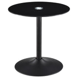Ganso Black 2-piece Round Glass Top Coffee and End Table Set - Ornate Home
