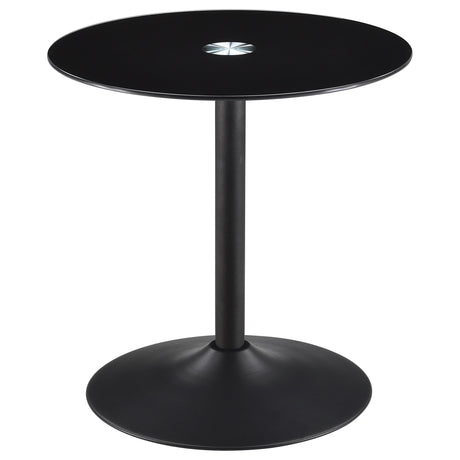 Ganso Black 3-piece Round Glass Top Coffee and End Table Set - Ornate Home