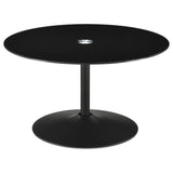 Ganso Black 3-piece Round Glass Top Coffee and End Table Set - Ornate Home