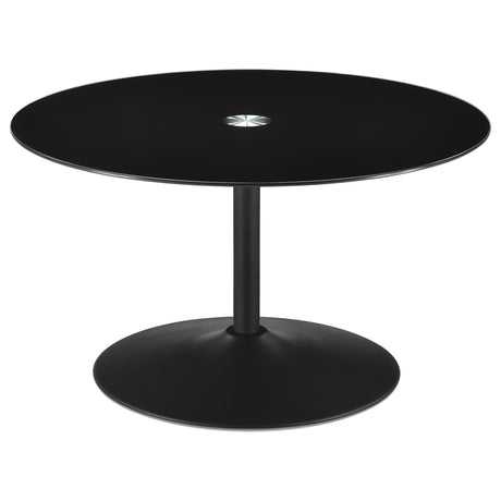 Ganso Black 3-piece Round Glass Top Coffee and End Table Set - Ornate Home