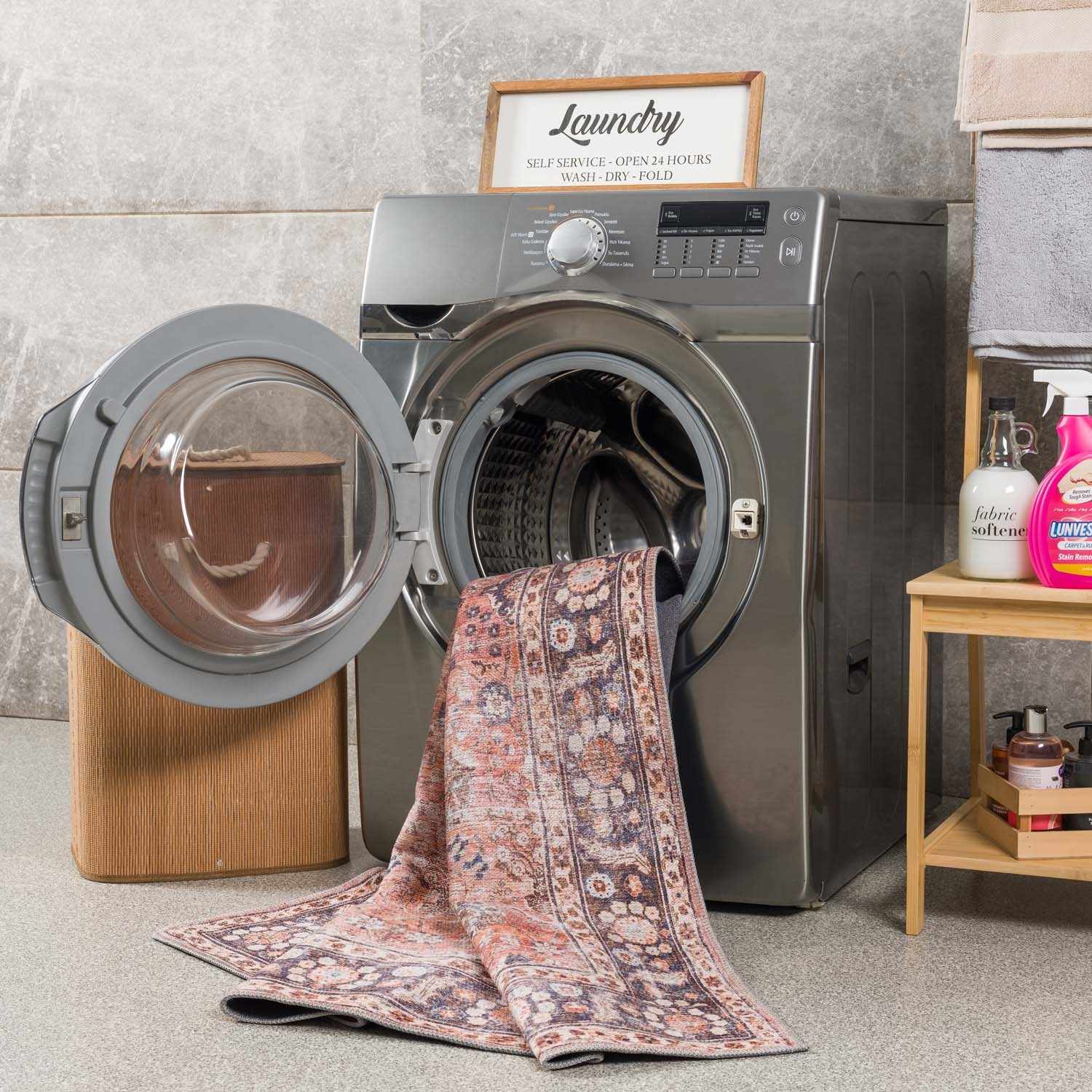 Ganyangan Red Washable Rug - Ornate Home