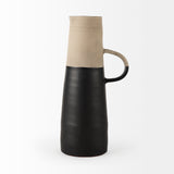 Garand Black/Natural Large Two-Toned Ceramic Jug - Ornate Home