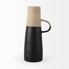 Garand Black/Natural Large Two-Toned Ceramic Jug - Ornate Home