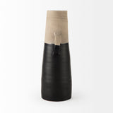 Garand Black/Natural Large Two-Toned Ceramic Jug - Ornate Home