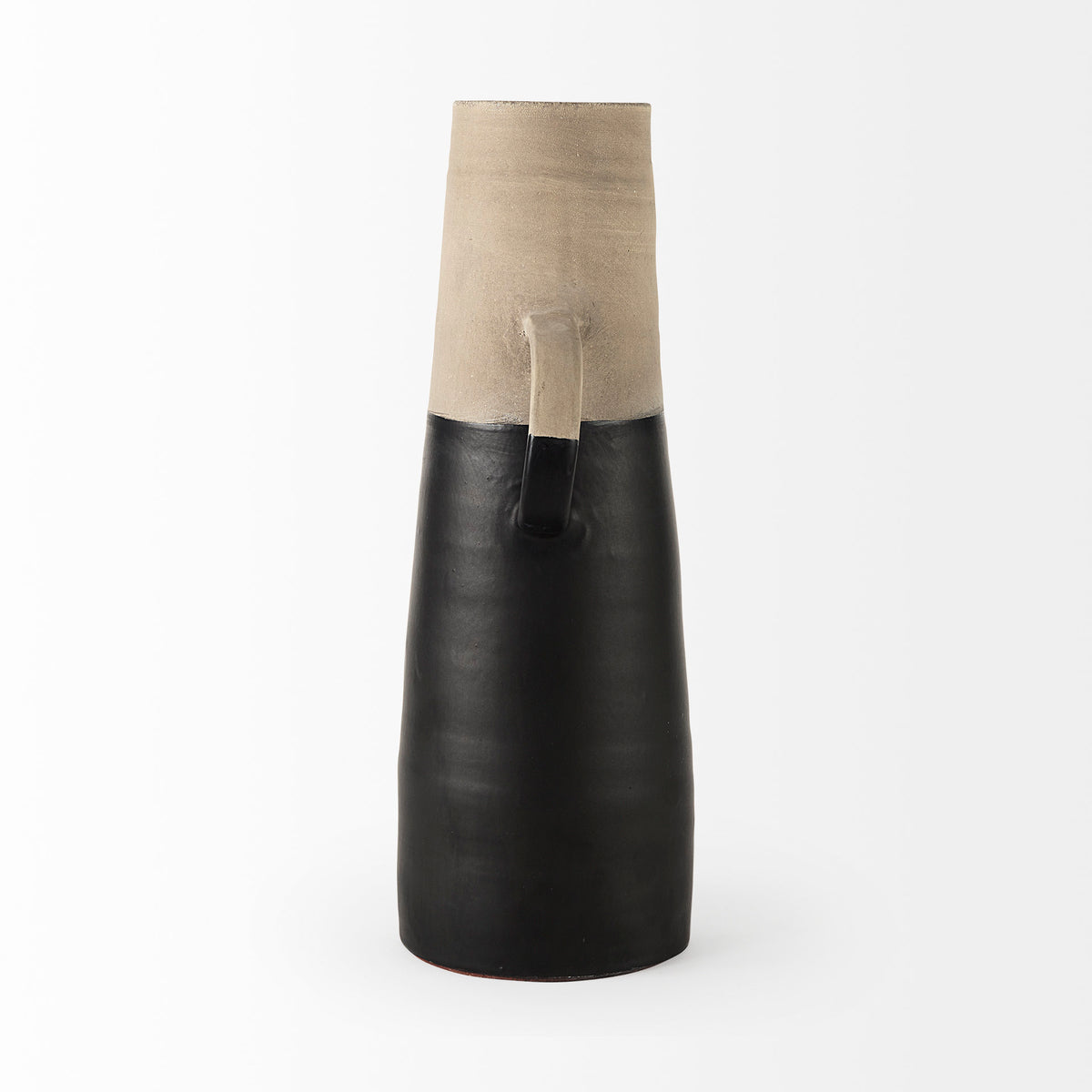 Garand Black/Natural Large Two-Toned Ceramic Jug - Ornate Home