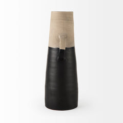 Garand Black/Natural Large Two-Toned Ceramic Jug - Ornate Home
