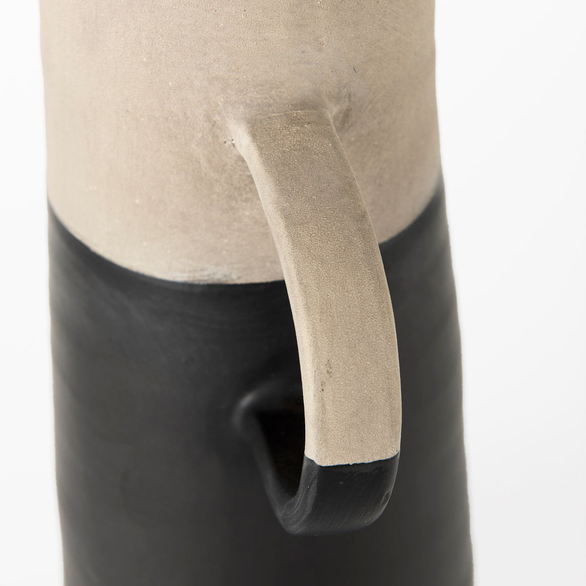 Garand Black/Natural Large Two-Toned Ceramic Jug - Ornate Home