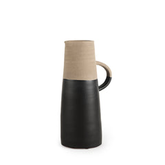 Garand Black/Natural Medium Two-Toned Ceramic Jug - Ornate Home